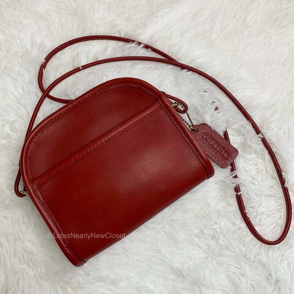 Vintage Coach 9017 Abby Red Shoulder Bag Crossbody